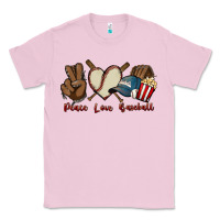 Bubblegum Pink Peace love Baseball Classic Tee - HowdyJamesFarm