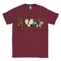 Burgundy Peace love Baseball Classic Tee - HowdyJamesFarm