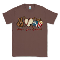 Chestnut Peace love Baseball Classic Tee - HowdyJamesFarm