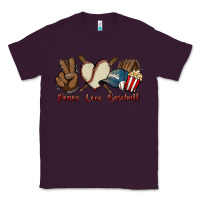 Plum Peace love Baseball Classic Tee - HowdyJamesFarm