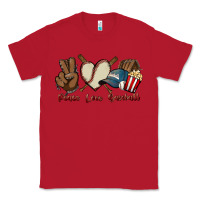 Red Peace love Baseball Classic Tee - HowdyJamesFarm