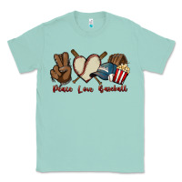 Seafoam Peace love Baseball Classic Tee - HowdyJamesFarm