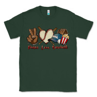 Sports Green Peace love Baseball Classic Tee - HowdyJamesFarm
