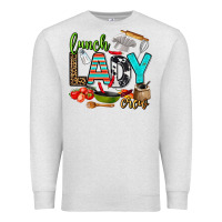 Oatmeal Heather lunch lady crew Premium Sweatshirt - AdoDesignShop