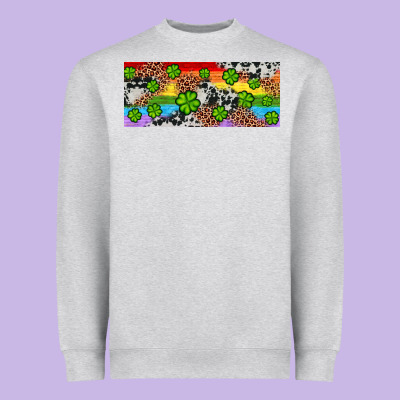 Western St. Patrick's Day Shamrock Rainbow Heavyweight Sweatshirt Designed By Artiststas