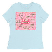 Baby Blue i am enough with glitter Ladies Tee - TumblerDesignByShophia