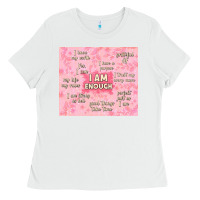 White i am enough with glitter Ladies Tee - TumblerDesignByShophia
