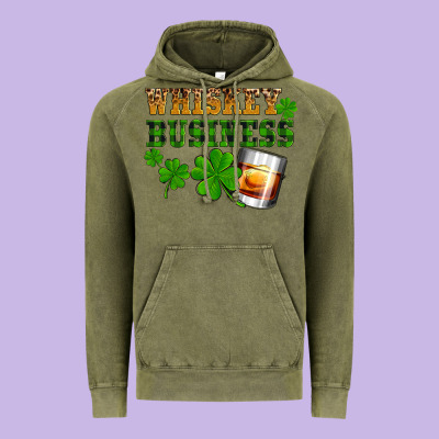 St. Patrick's Day Whiskey Business Vintage Hoodie Designed By Oliviacreatesart