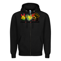 Black peace love juneteenth Zipper Hoodie - BarkalooDesign