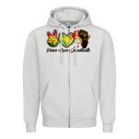 Peace Love Juneteenth Zipper Hoodie | Teevron