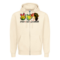 Sandshell peace love juneteenth Zipper Hoodie - BarkalooDesign