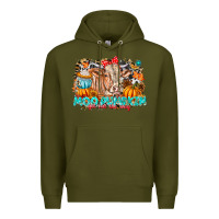 Army Green Moo Pumpkin Get Out The Way Premium Hoodie - CowhideDigitalArt