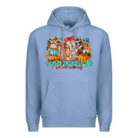 Colony Blue Moo Pumpkin Get Out The Way Premium Hoodie - CowhideDigitalArt