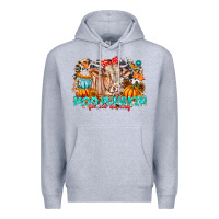 Heather Grey Moo Pumpkin Get Out The Way Premium Hoodie - CowhideDigitalArt