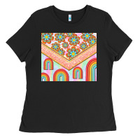 Black hippie rainbow and daisy Ladies Tee - TumblerDesignByShophia