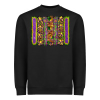 Black mardi gras fleur de lis mask leopard glitter  brushstrokes Heavyweight Sweatshirt - Artiststas