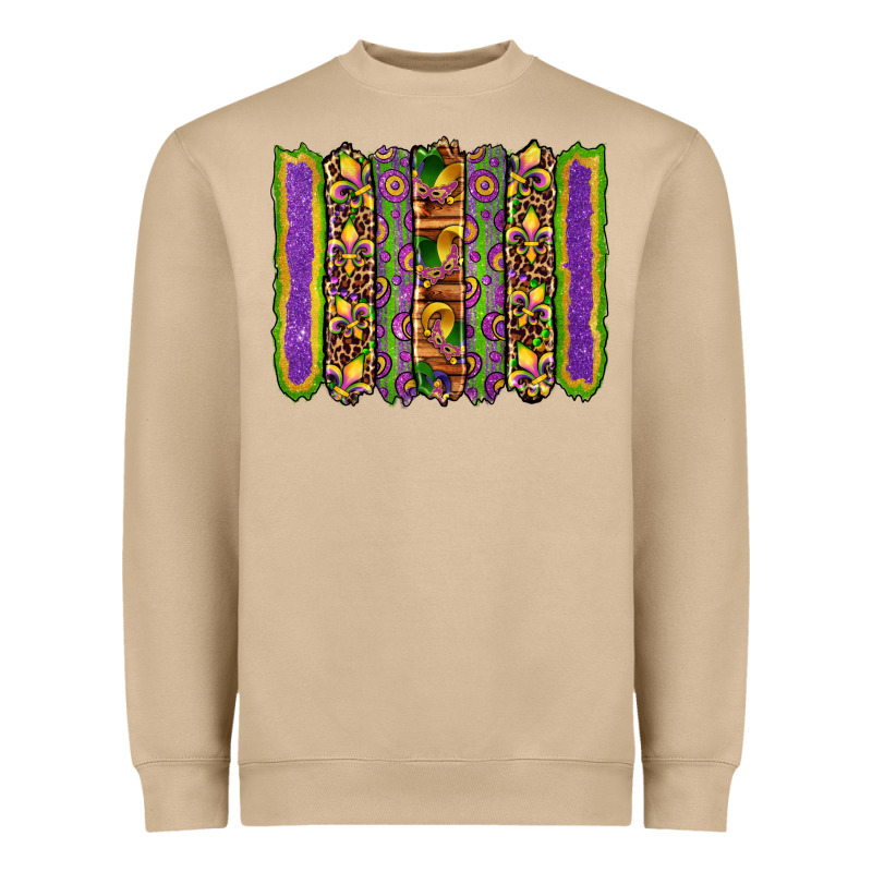 Mardi Gras Fleur De Lis Mask Leopard Glitter  Brushstrokes Heavyweight Sweatshirt by Artiststas | Teevron