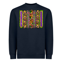 Navy mardi gras fleur de lis mask leopard glitter  brushstrokes Heavyweight Sweatshirt - Artiststas