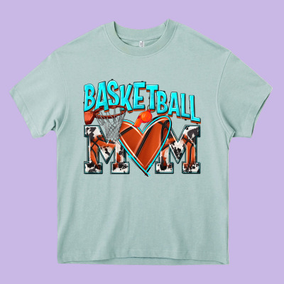 Basketball Mom Heavy Core Tee Designed By Nancycooperartshop