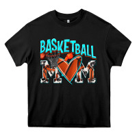 Black Basketball Mom Heavy Core Tee - NancyCooperArtShop