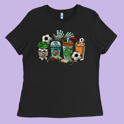 Soccer Coffee Cups Ladies Tee Designed By Howdyjamesfarm