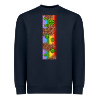 Navy St. Patrick's Day Western Shamrock Leopard Rainbow Heavyweight Sweatshirt - Artiststas