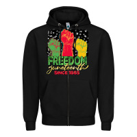 Black freedom juneteenth since 1865 Zipper Hoodie - BarkalooDesign