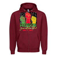 Burgundy freedom juneteenth since 1865 Zipper Hoodie - BarkalooDesign