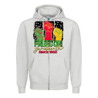 Dove Grey freedom juneteenth since 1865 Zipper Hoodie - BarkalooDesign