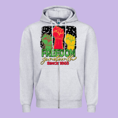 Freedom Juneteenth Since 1865 Zipper Hoodie Designed By Barkaloodesign
