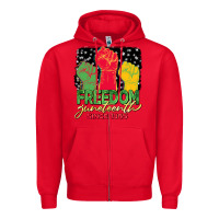 Red freedom juneteenth since 1865 Zipper Hoodie - BarkalooDesign