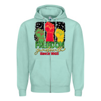 Seafoam freedom juneteenth since 1865 Zipper Hoodie - BarkalooDesign
