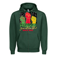 Sports Green freedom juneteenth since 1865 Zipper Hoodie - BarkalooDesign