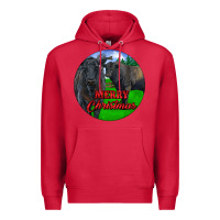 Cardinal Black Angus Cattle and Bull Merry Christmas Premium Hoodie - RanaPortraitStore