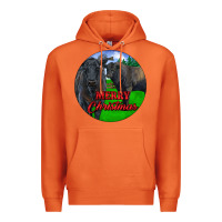 Carrot Black Angus Cattle and Bull Merry Christmas Premium Hoodie - RanaPortraitStore