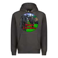 Smoke Black Angus Cattle and Bull Merry Christmas Premium Hoodie - RanaPortraitStore