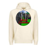 Tofu Black Angus Cattle and Bull Merry Christmas Premium Hoodie - RanaPortraitStore