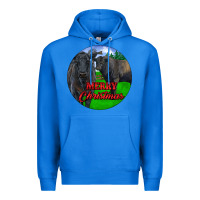 True Royal Black Angus Cattle and Bull Merry Christmas Premium Hoodie - RanaPortraitStore