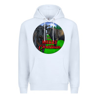 White Black Angus Cattle and Bull Merry Christmas Premium Hoodie - RanaPortraitStore