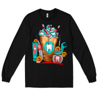 Black Dentist Cold Drink Frappe Long Sleeve Tee - FaDigitalArtStudio