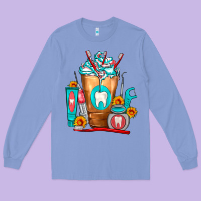 Dentist Cold Drink Frappe Long Sleeve Tee Designed By Fadigitalartstudio