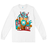 White Dentist Cold Drink Frappe Long Sleeve Tee - FaDigitalArtStudio