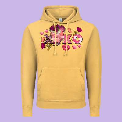 Chicken Valentine's Day Xoxo Vintage Hoodie Designed By Fadigitalartstudio