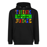 Black think before you judge Heavyweight Hoodie - AdoDesignShop