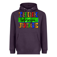 Plum think before you judge Heavyweight Hoodie - AdoDesignShop