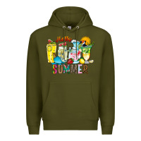 Army Green hello summer drink Premium Hoodie - CowhideDigitalArt