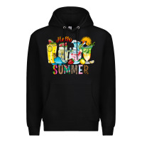 Black hello summer drink Premium Hoodie - CowhideDigitalArt