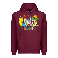 Burgundy hello summer drink Premium Hoodie - CowhideDigitalArt