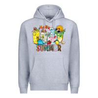 Heather Grey hello summer drink Premium Hoodie - CowhideDigitalArt