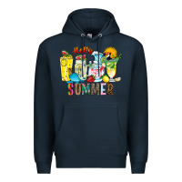 Navy hello summer drink Premium Hoodie - CowhideDigitalArt